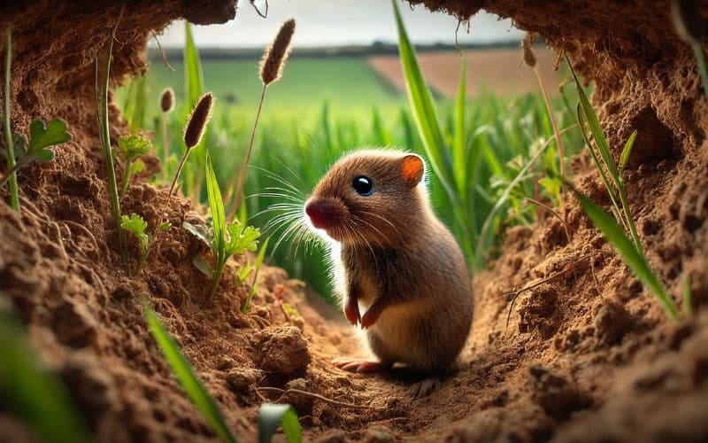 foto di una piccola arvicola di savi