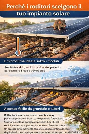 infografica topi e pannelli fotovoltaici