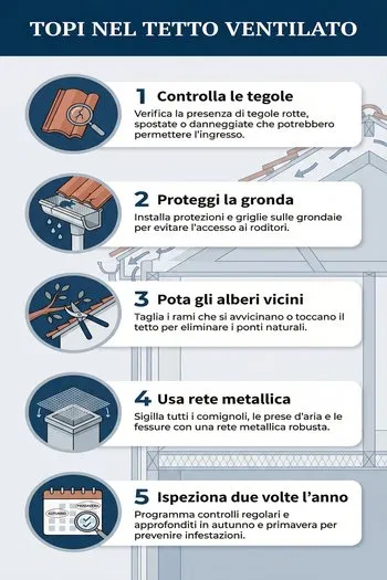 Infografica topi nel tetto ventilato
