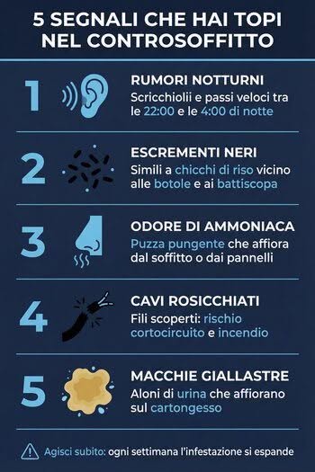 Riconoscere i segnali di topi nel controsoffitto